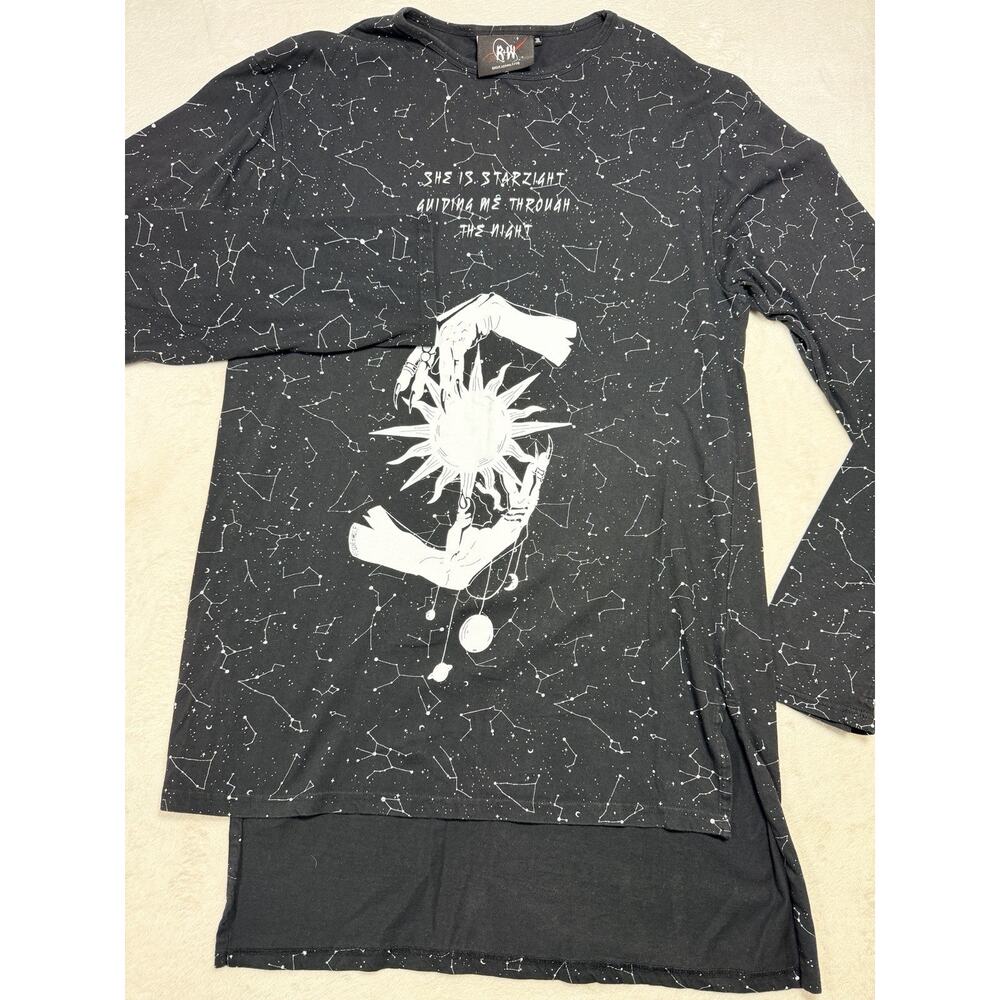 Rogue + Wolf Starlight Constellation Long Sleeve Shirt 3XL Black Celestial